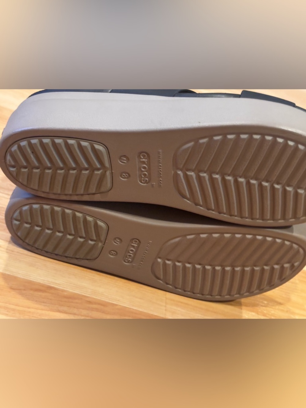 CROCS Black Brooklyn Low Wedge Sandals - Picture 9 of 9